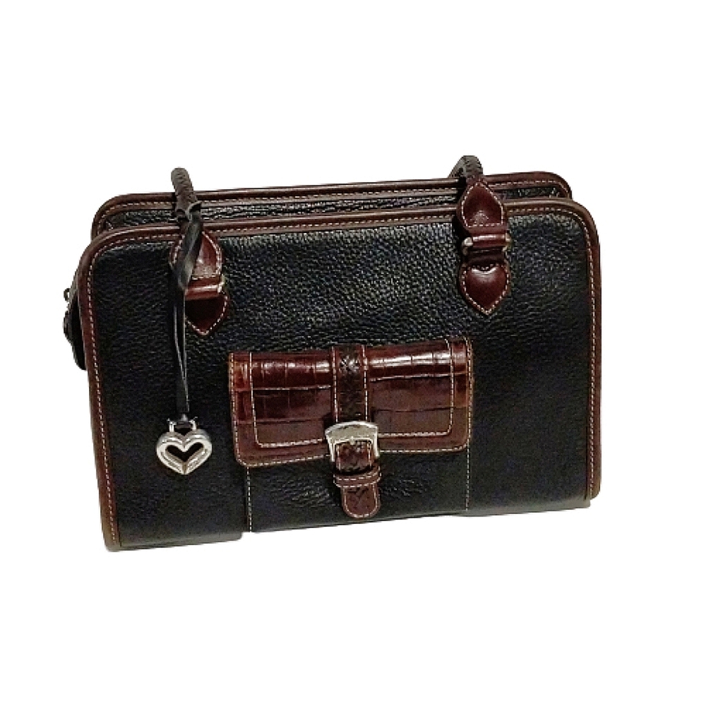 Brighton Pebble leather brown and black handbag